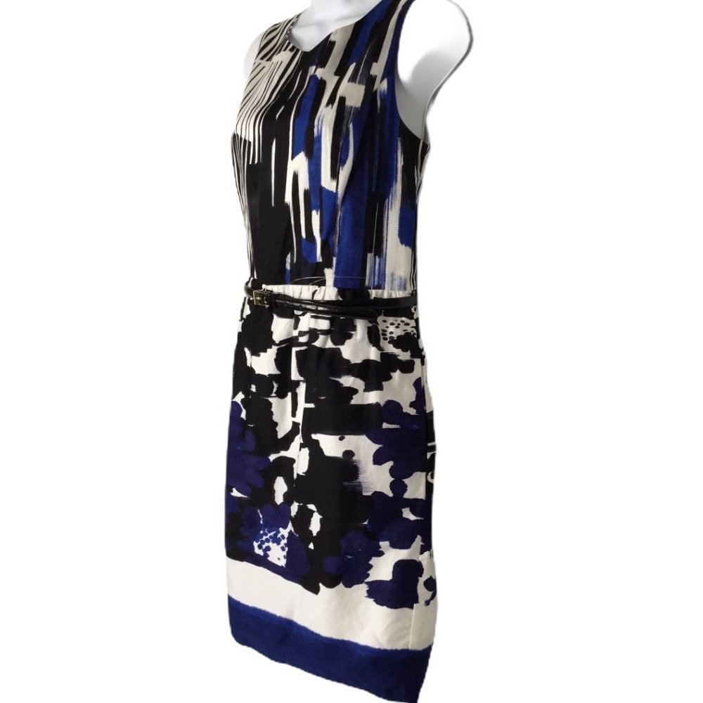 Ellen Tracy Sleeveless Graphic Print Fit and Flare Dress Sz 10 - Picture 4 of 11